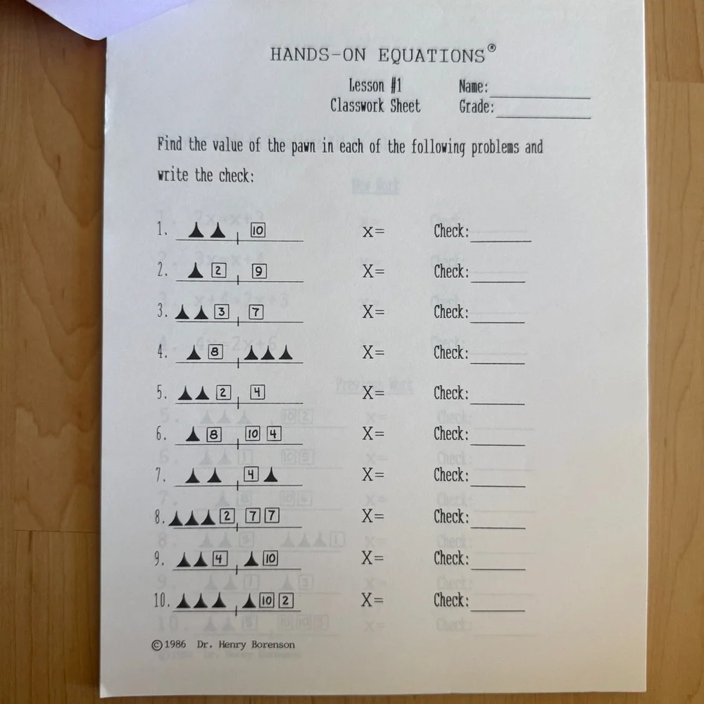 The Hands-On Equations Learning System for Teaching Algebraic Linear Equations